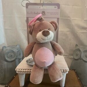 ⚡️KellyBaby Plush Animal With Rattle Clip On Pram Toy